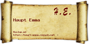 Haupt Emma névjegykártya